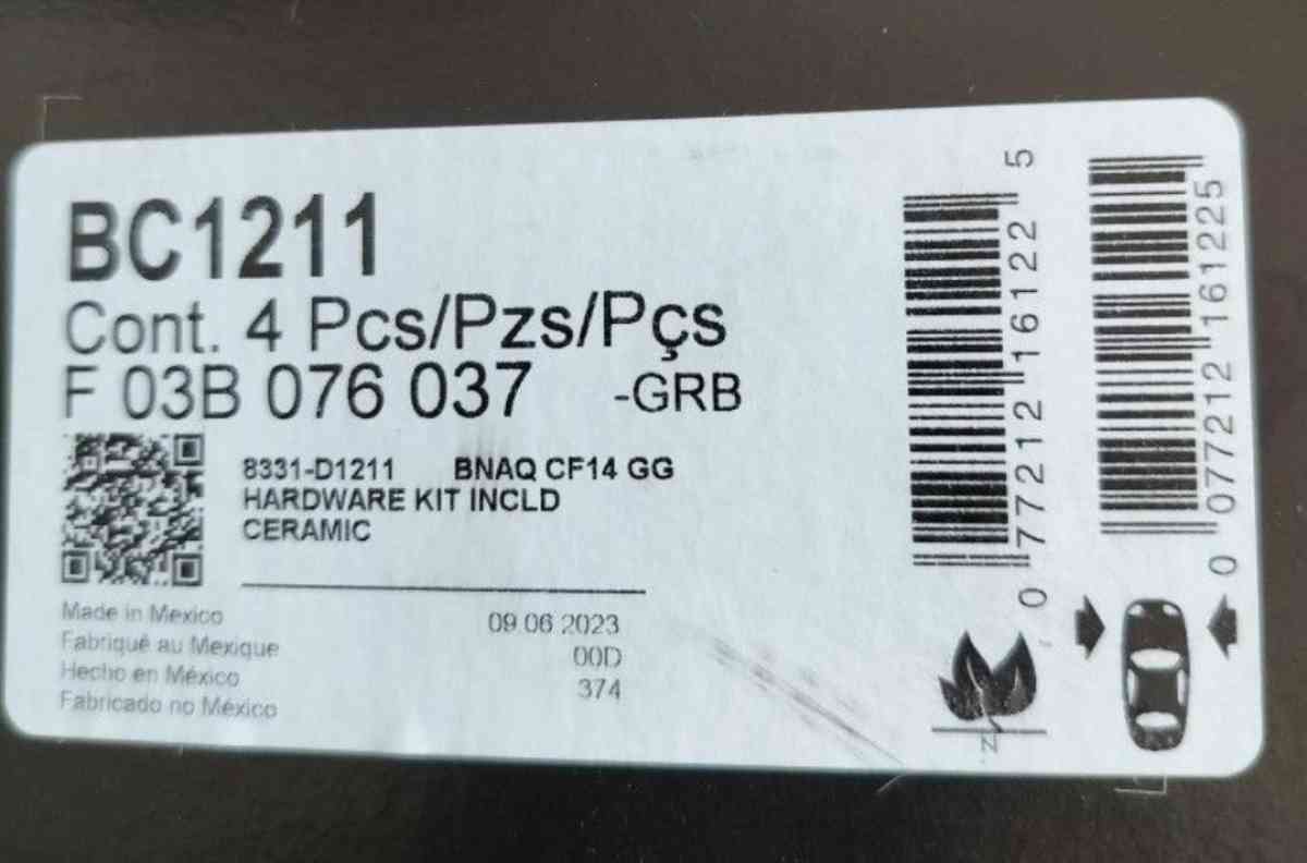 Open Box Unused Bosch Premium Brake Kit