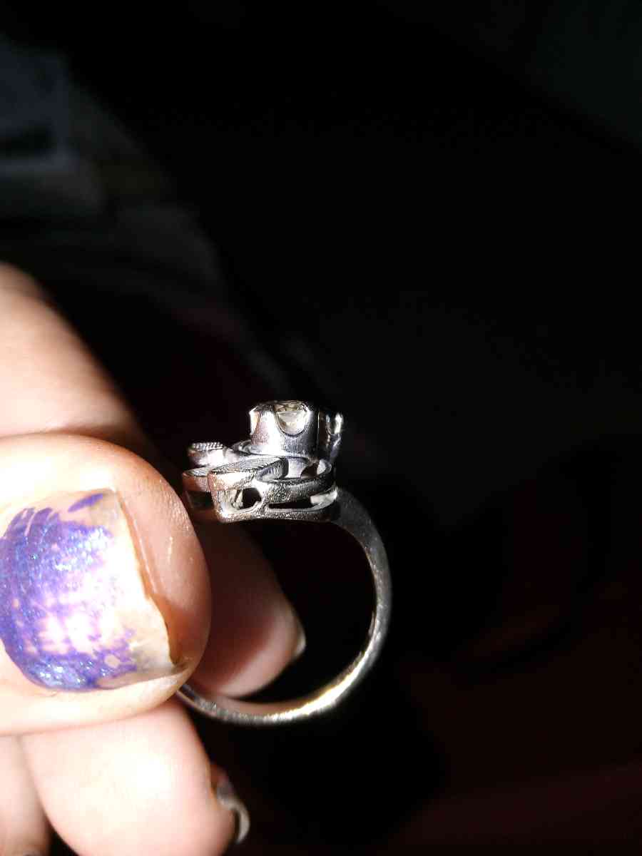 antique white gold ring 14k