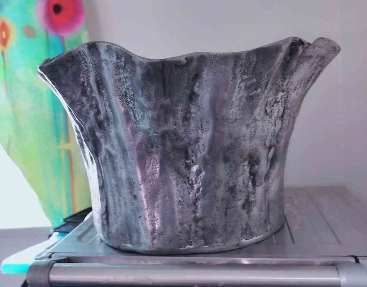 Vintage Metal Tree Trunk Vase or Other Display