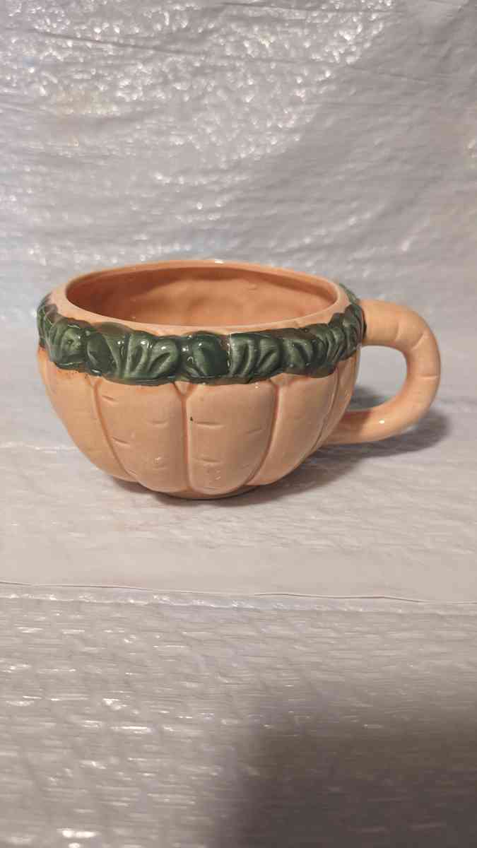 A Semi 3D Orange And Green Carrot Soup Bowl  Vegitable Bowl