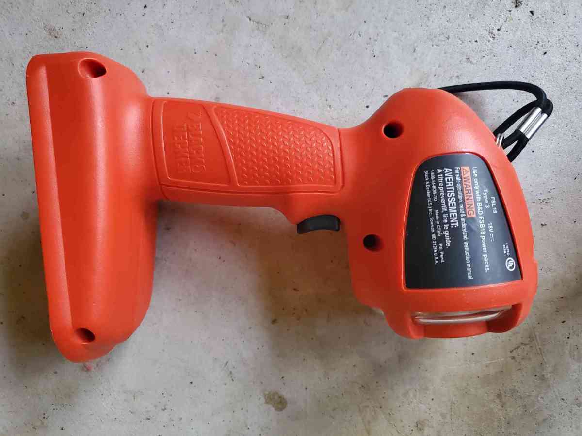 18V  Flashlight  No Battery Or Charger  Black  Decker Fires
