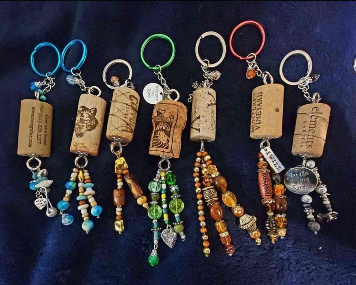 Cork keychains I made