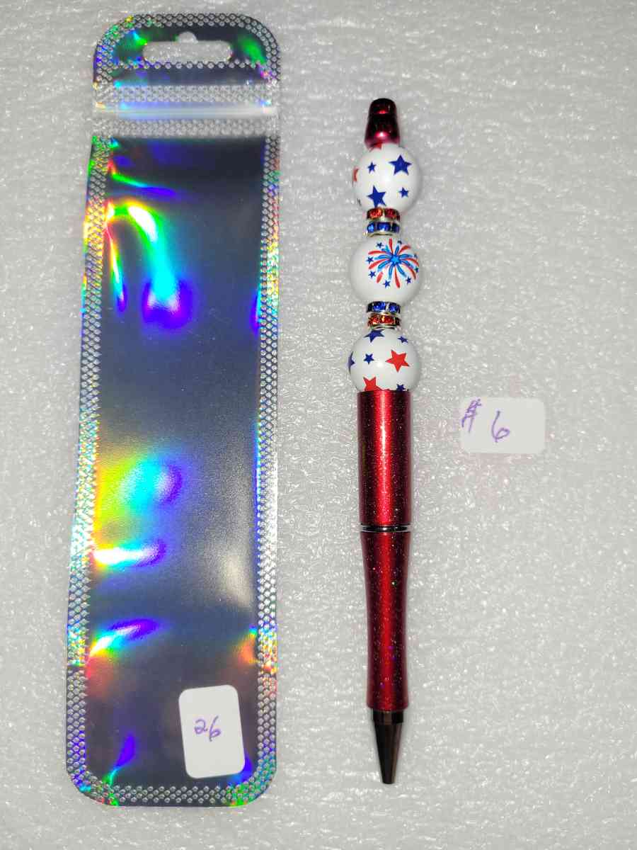 Hand beaded pens    Black ink
