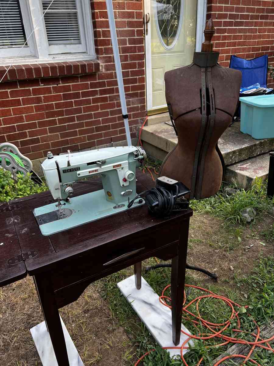 sewing machine and a formfit mannequin