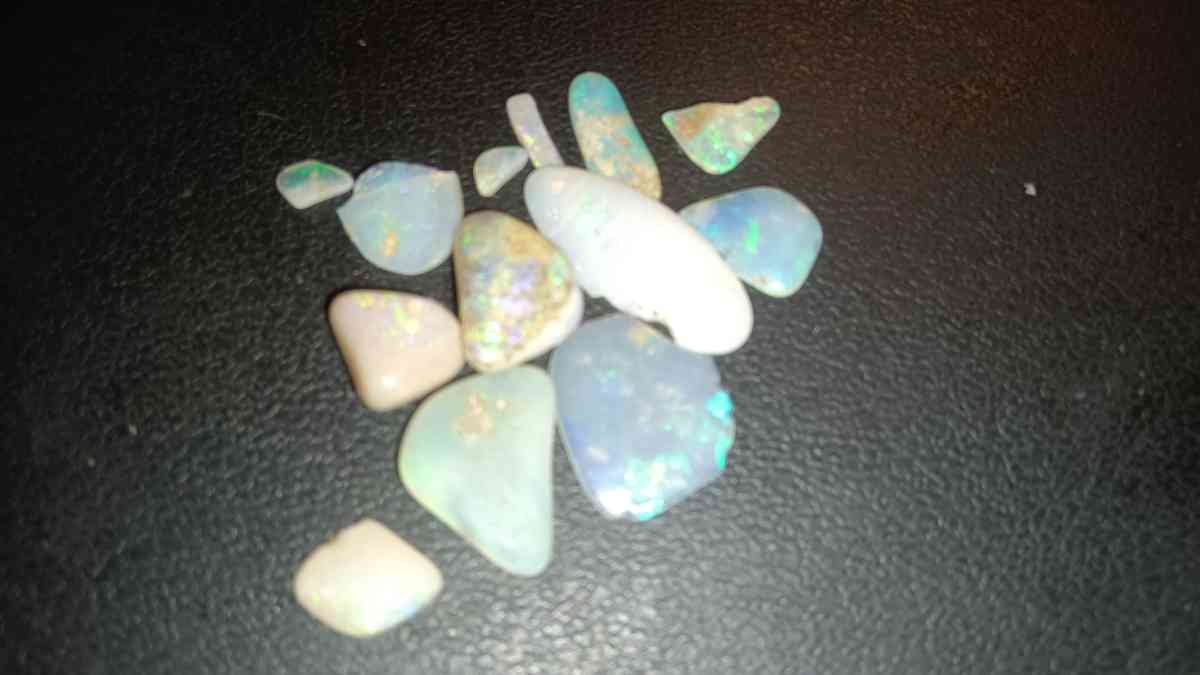 polished raw opals
