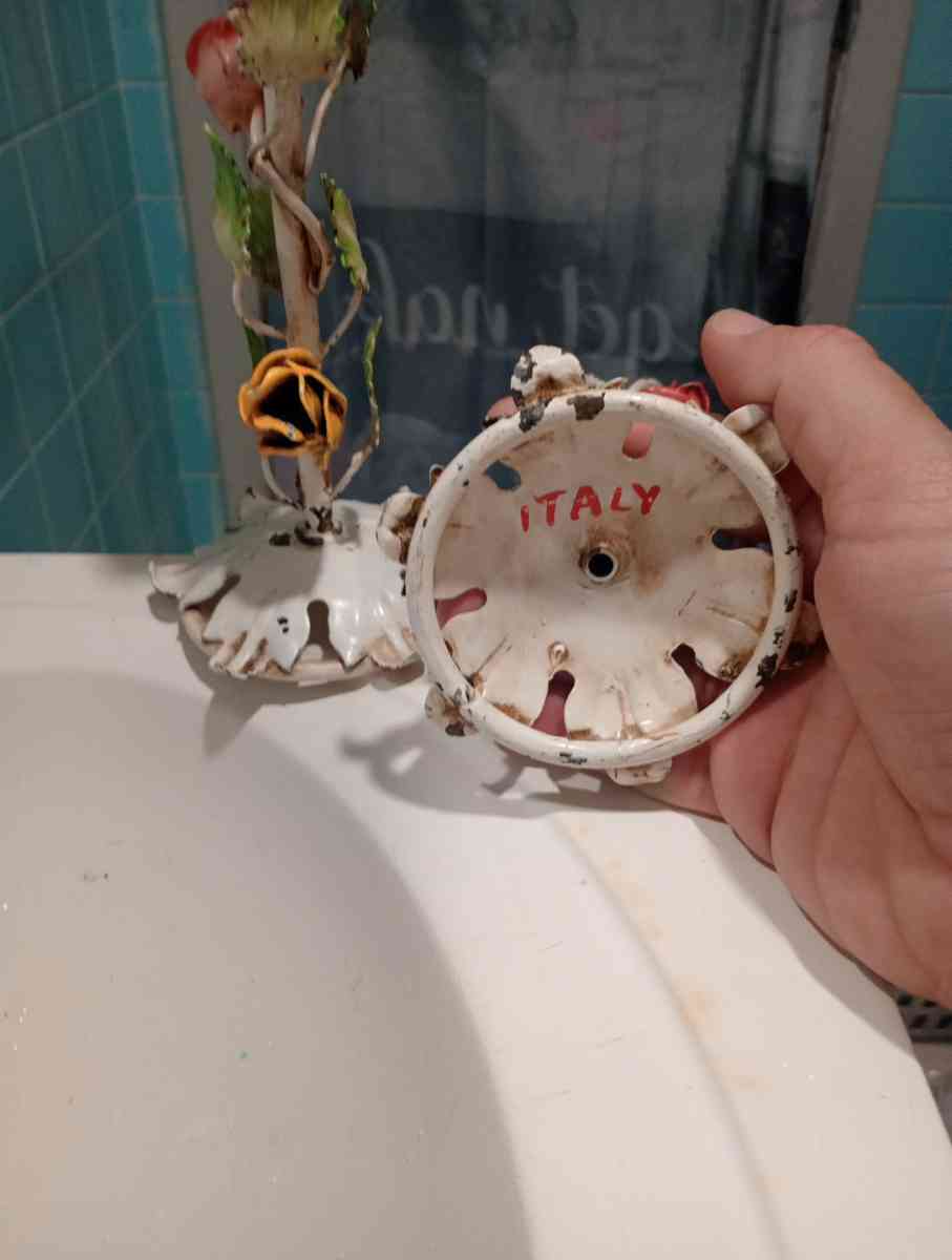 ANTIQUE metal candle holder