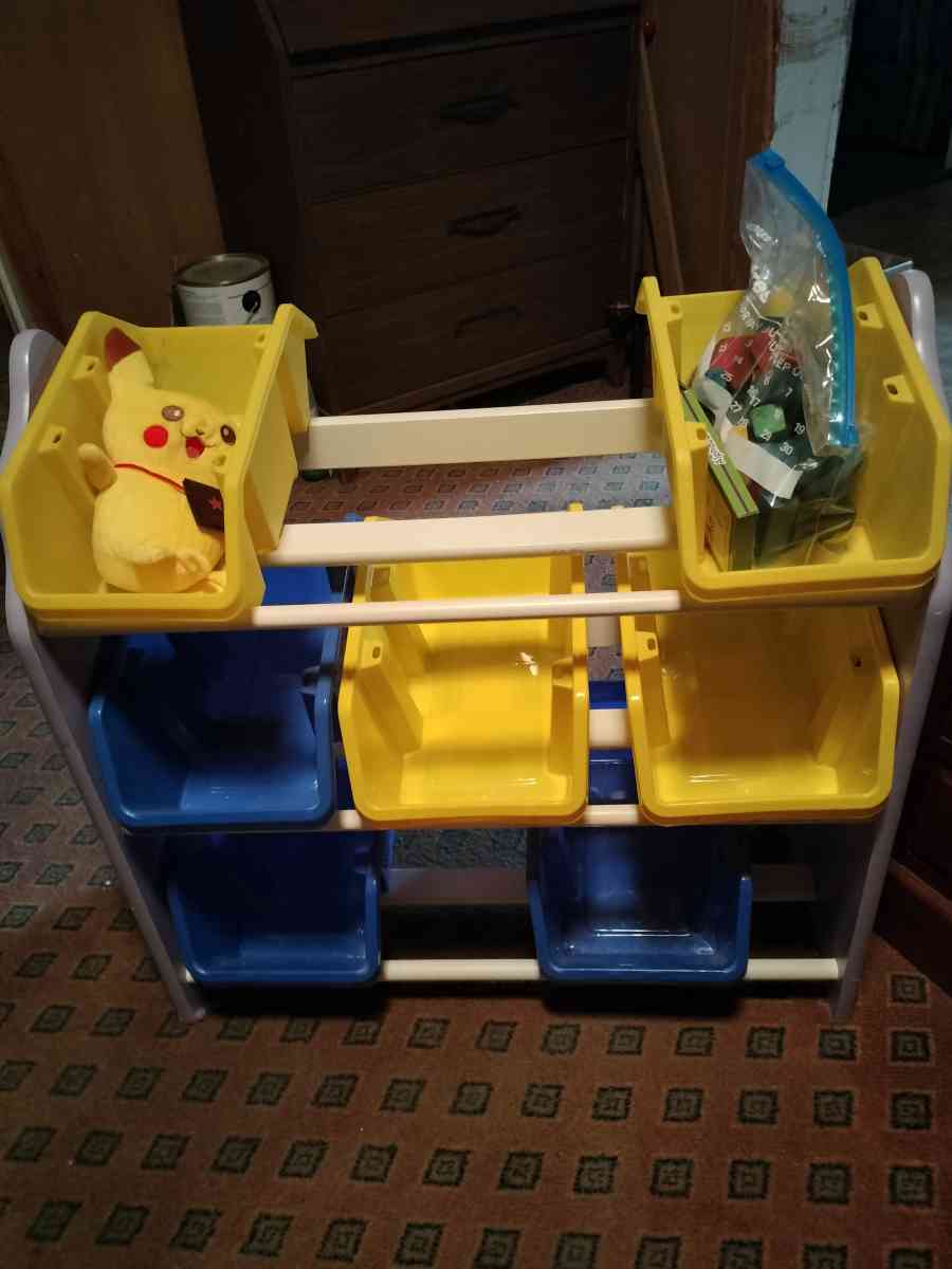 Little girls toy storage rack