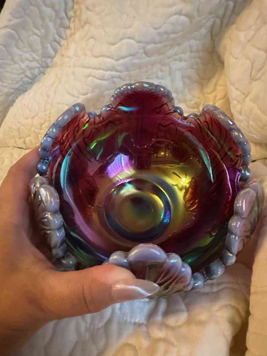 amethyst carnival glass bowl
