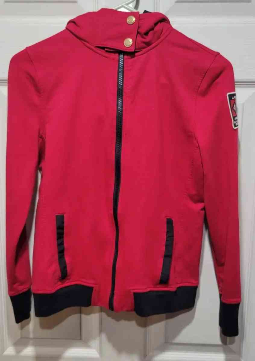 LRL Ralph Lauren Red and Black Hooded Athletic Jacket Woman