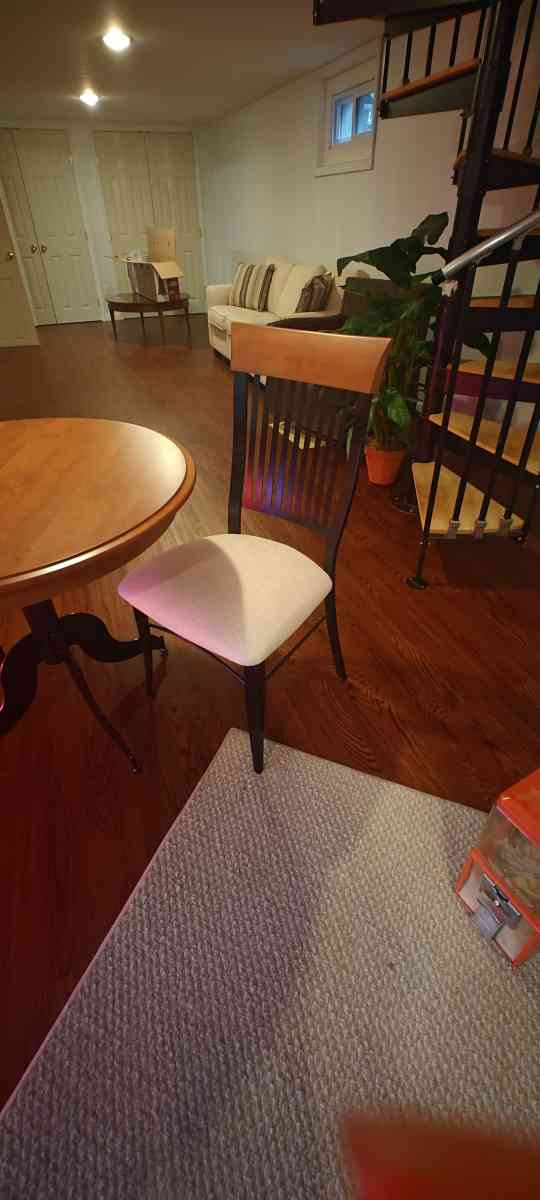 3 Piece Dining Room Set  Solid Maple Table w 2 Mid Century C