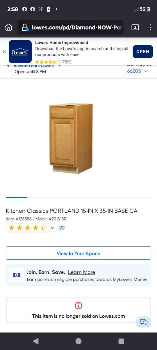 home improvement brand new cabinets from Lowes