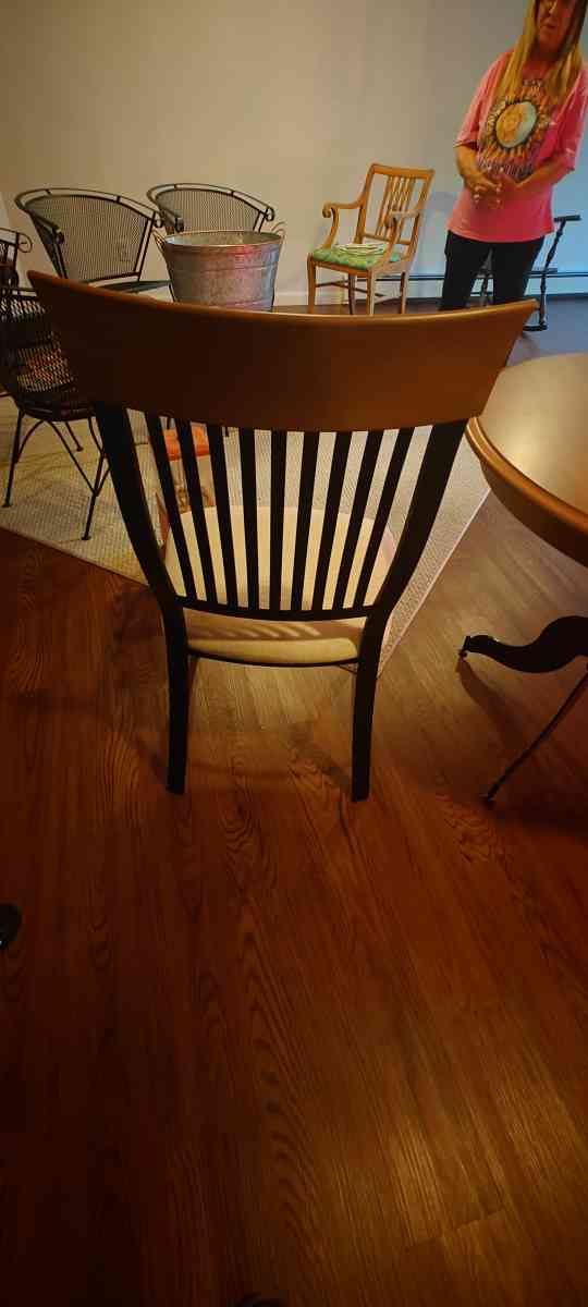 3 Piece Dining Room Set  Solid Maple Table w 2 Mid Century C