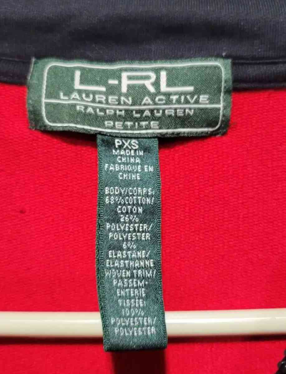 LRL Ralph Lauren Red and Black Hooded Athletic Jacket Woman