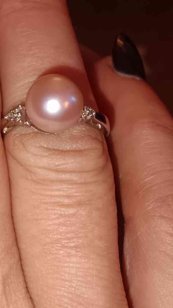 pink pearl with diamond stamped 925 and FIC