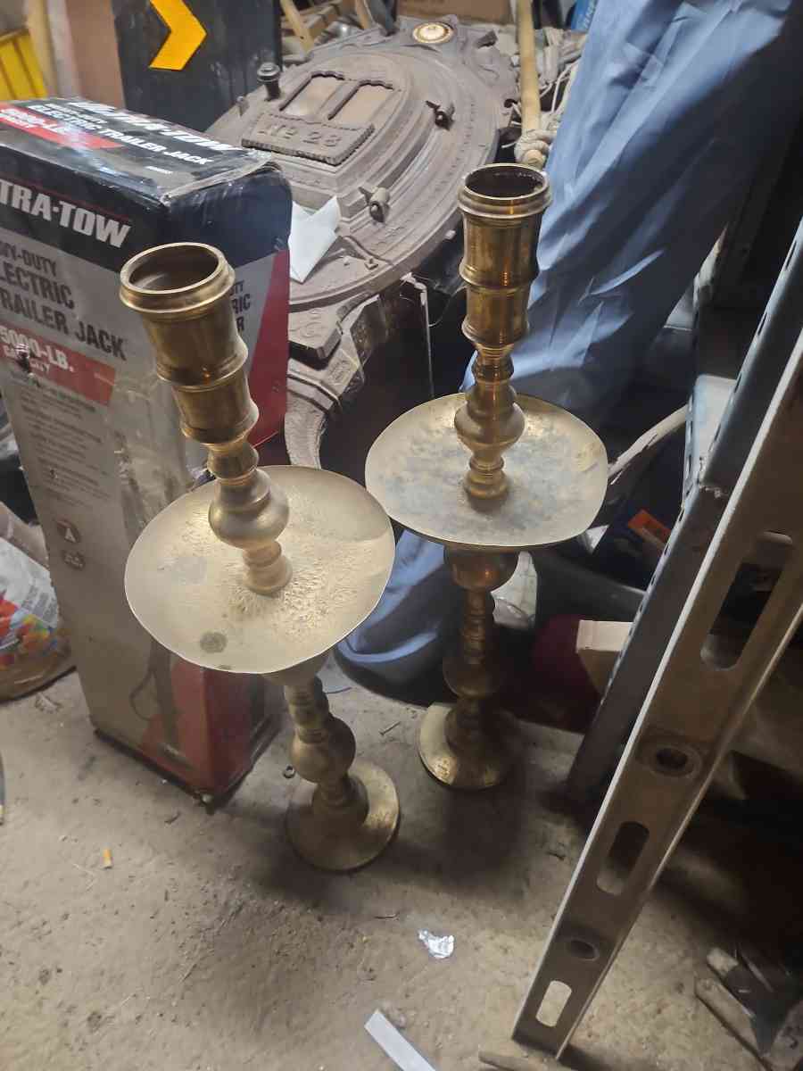 brass church candle holders