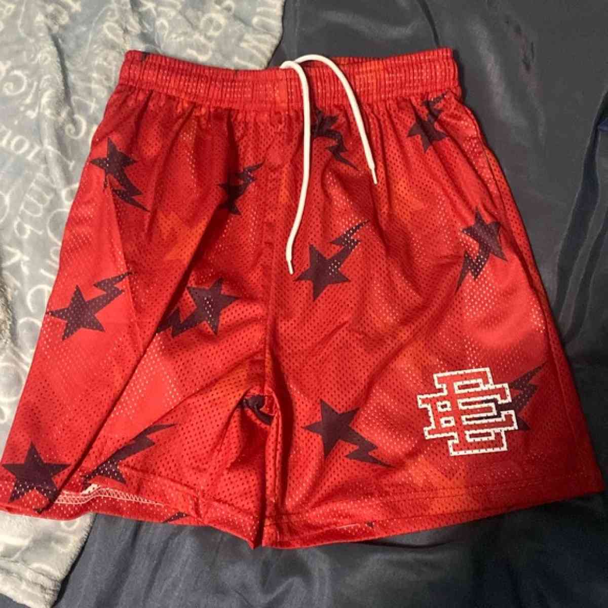 Red Eric Emanuel Bape Shorts all sizes