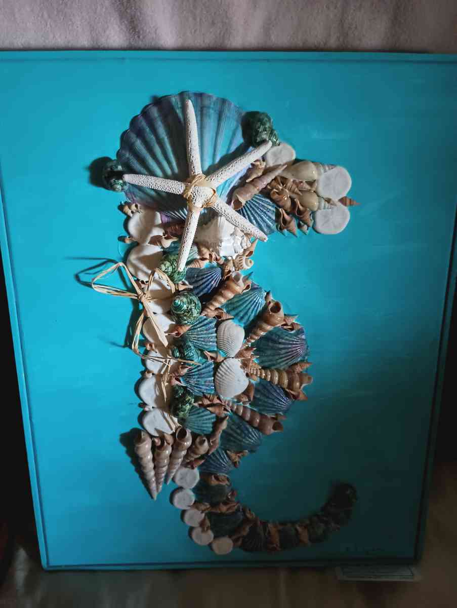 Sea Horse on Aqua Frame