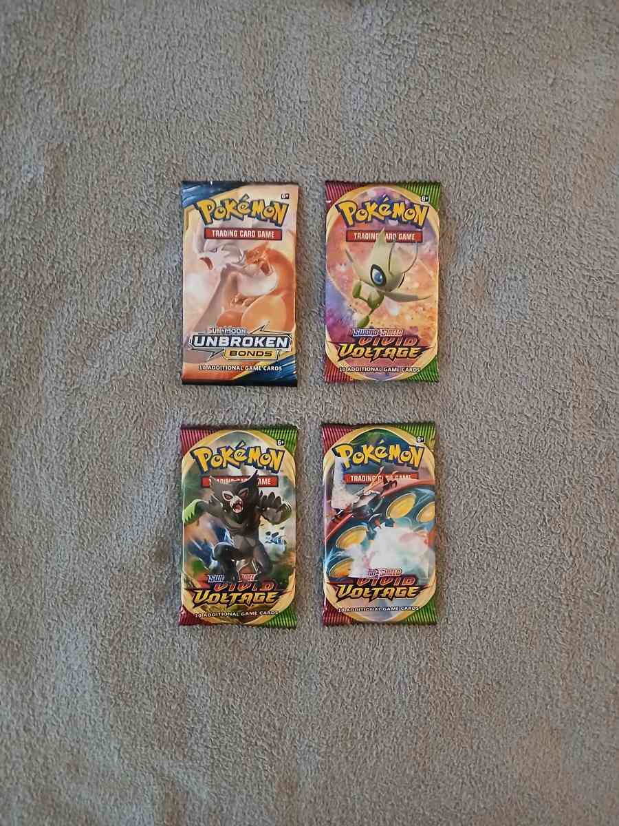 4 Pokemon Trading Cards Booster Packs