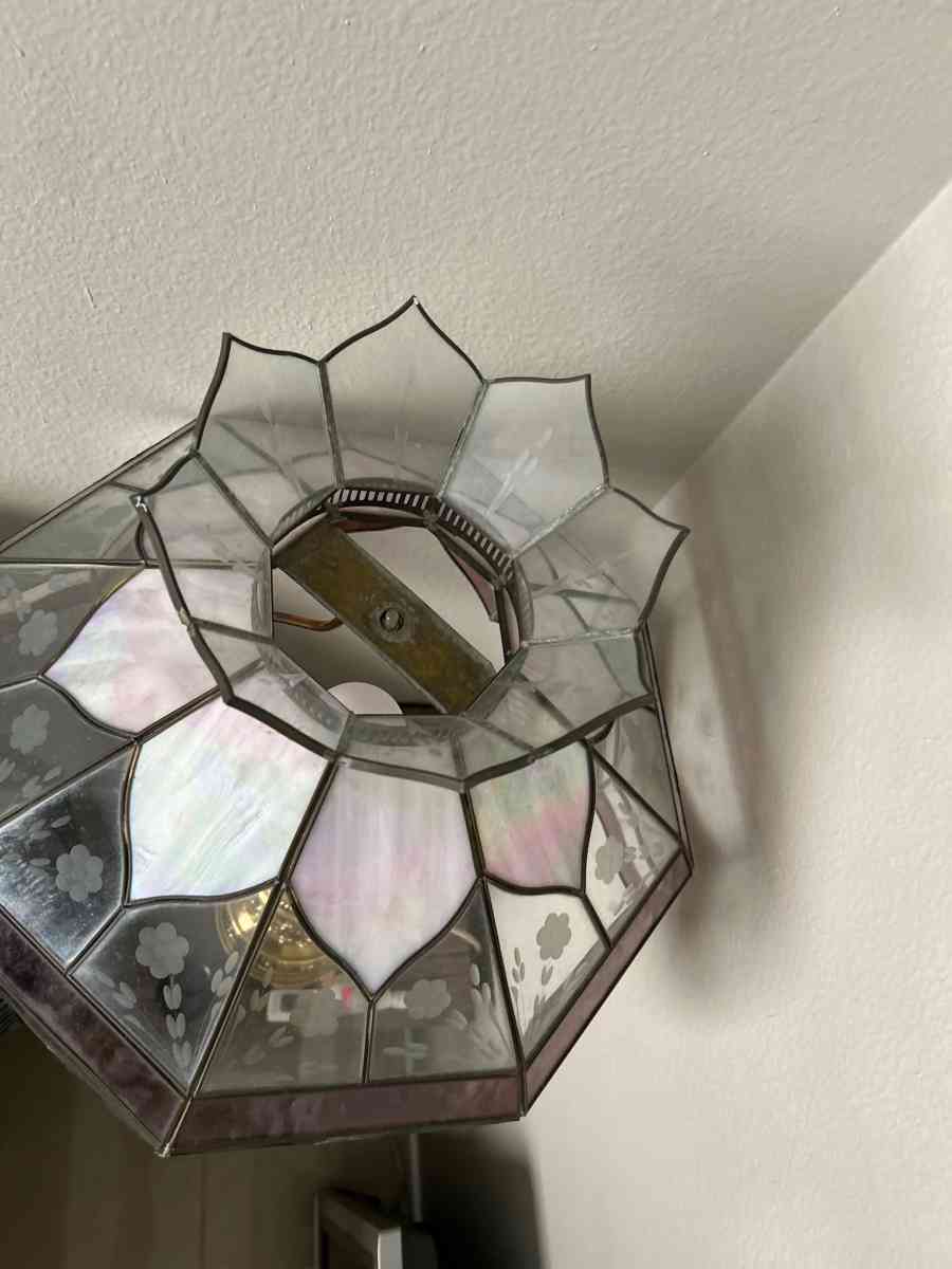 old Vincents lamp shade and lamp