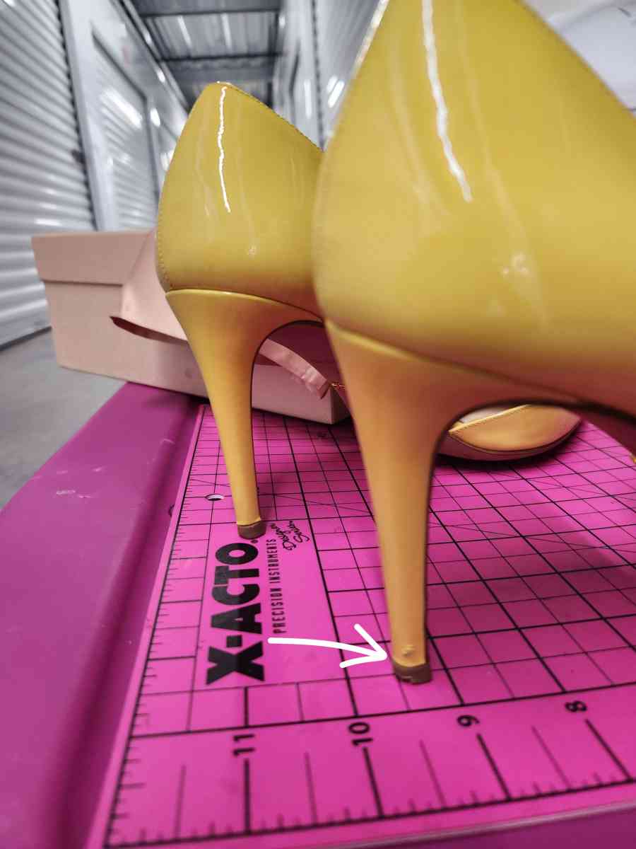 PRADA Yellow Patent Leather DOrsay Pumps