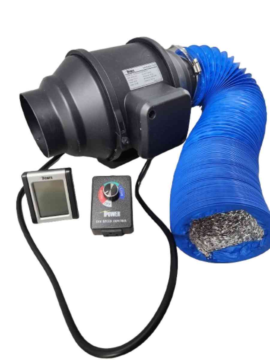 iPower 4 Inch 118 CFM Inline Duct Fan Controller Air Carbon