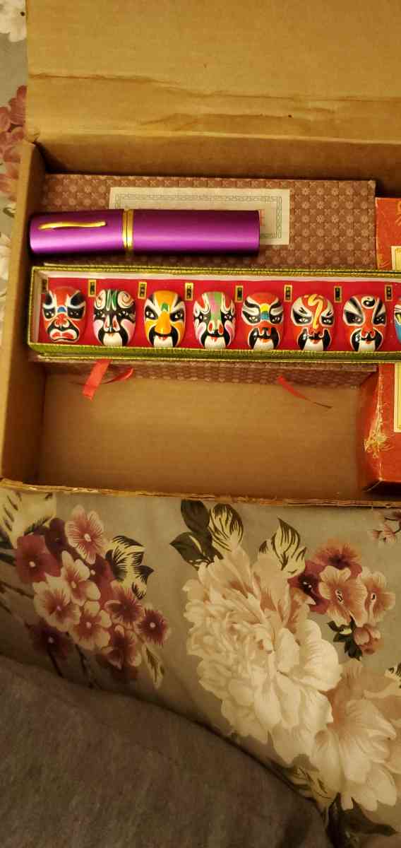 Vintage Chinese Hand Painted Miniature Opera Masks