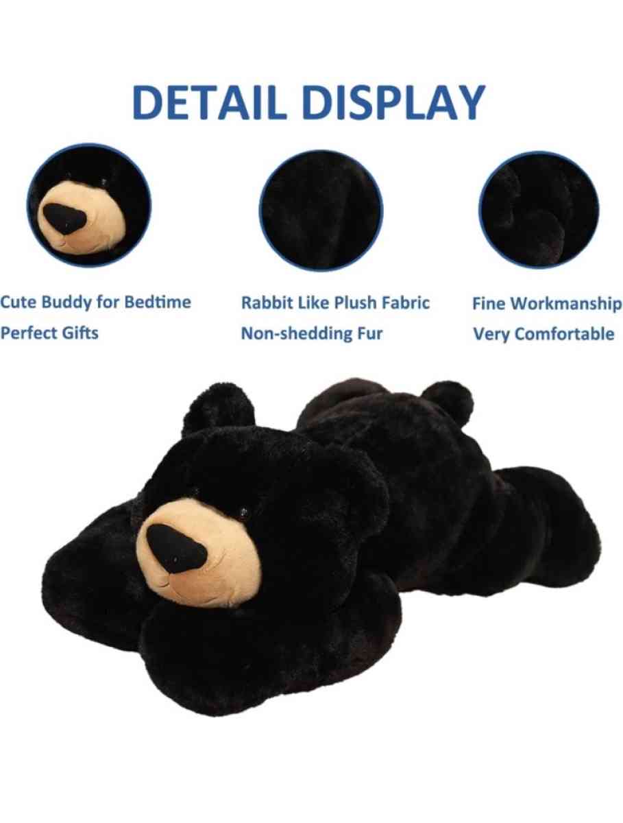 20 inch black bear plush