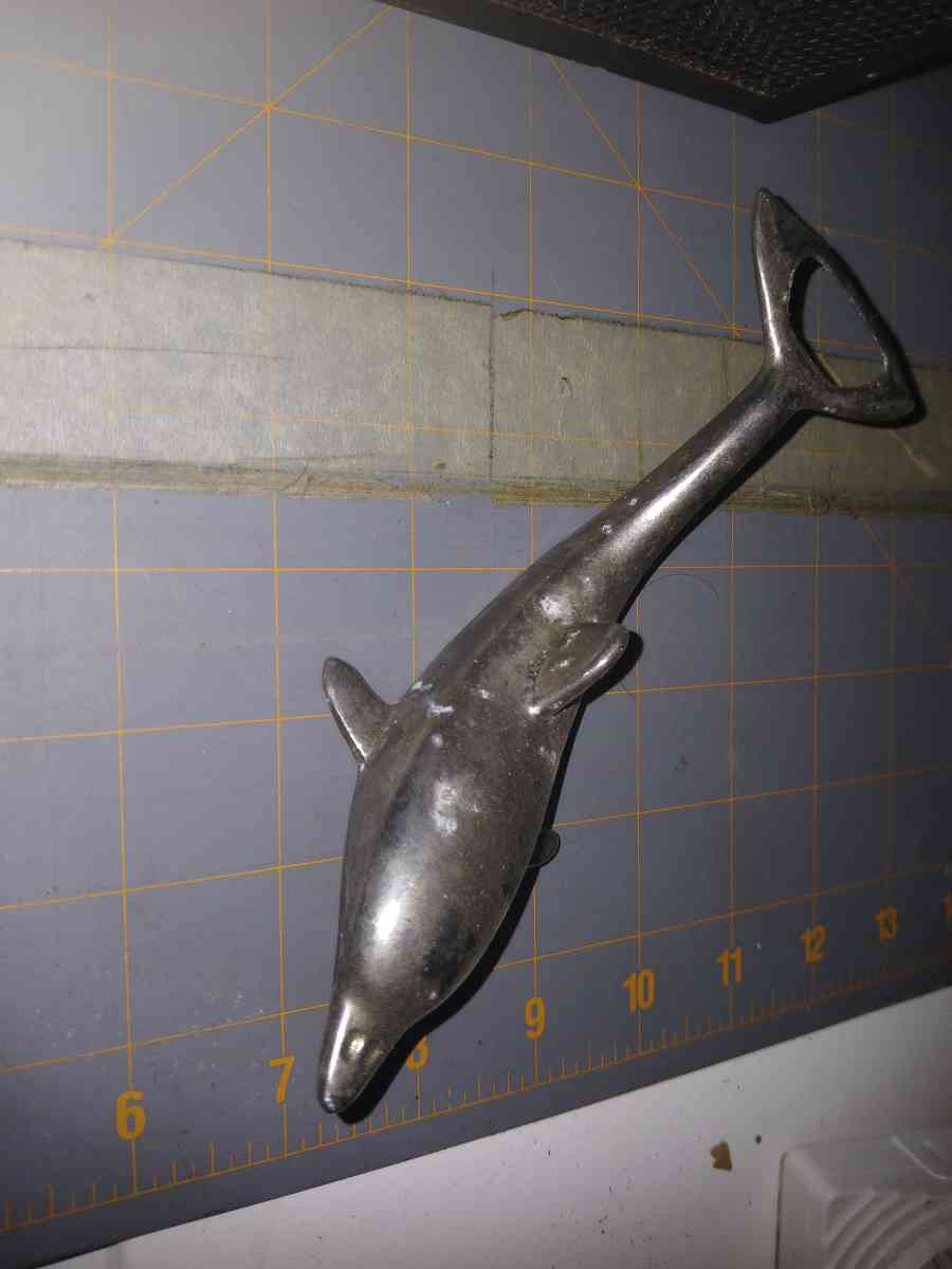Vintage Metal Dolphin Tail Bottle OpenerTwist And Pop Top Ba