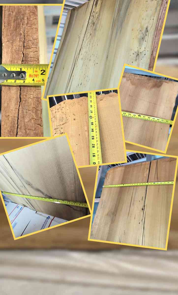 Ohio Red Oak Live Edge Wood Slab 38W x 97L x 2 Thick