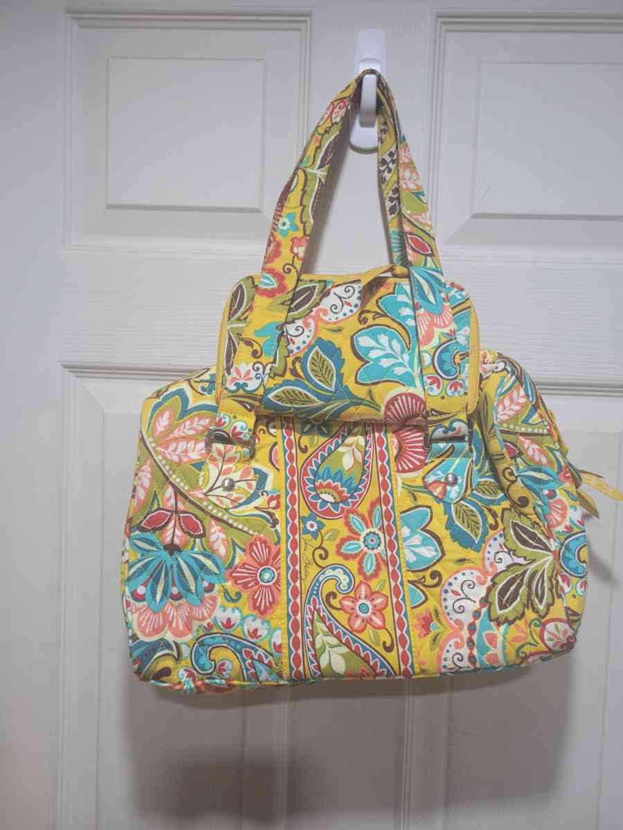 Yellow Vera Bradley hand bag with matching wallet
