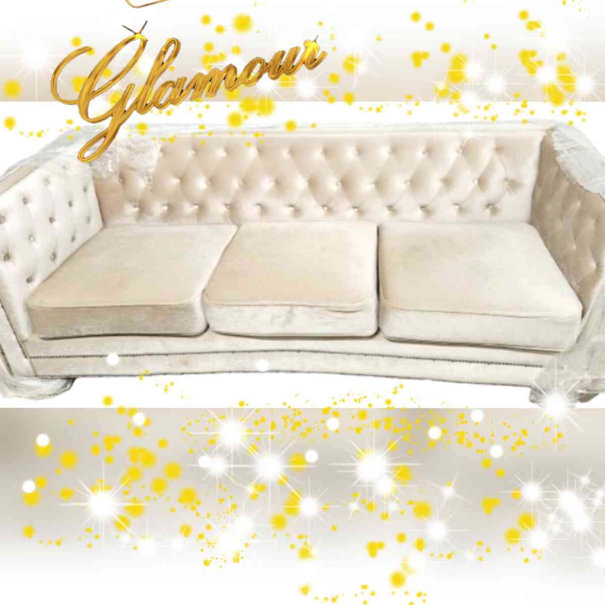 Brushed Velvet Chesterfield Sofa Couch Veun 865 by Rosdorf