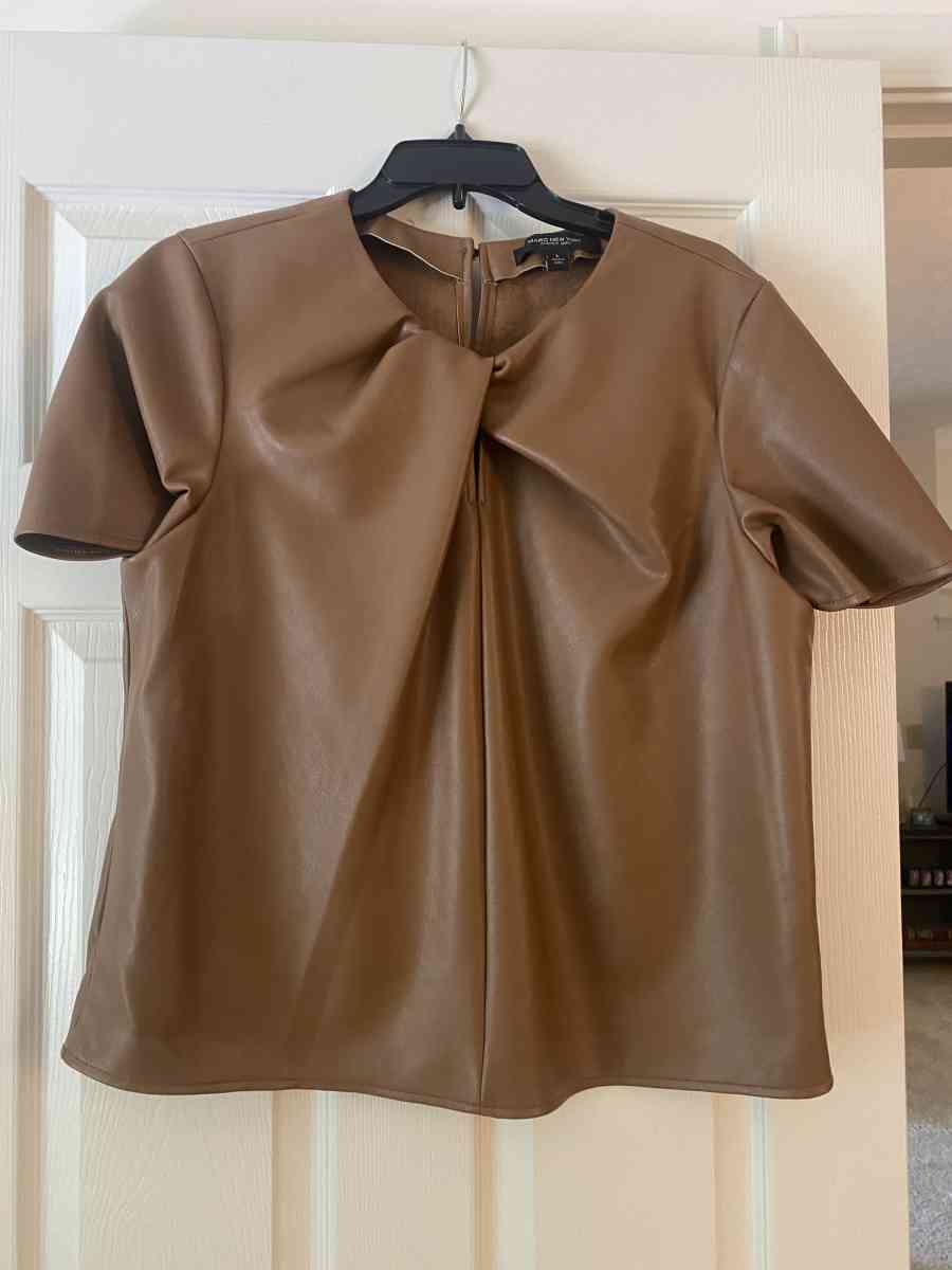 Marc New York faux leather top