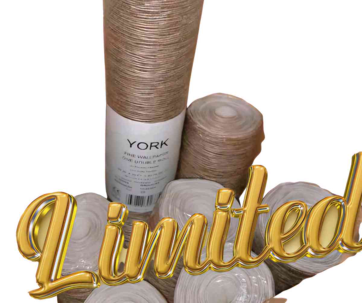 7 dbl Rolls of York ModernContemporary Gold Silver Metallic