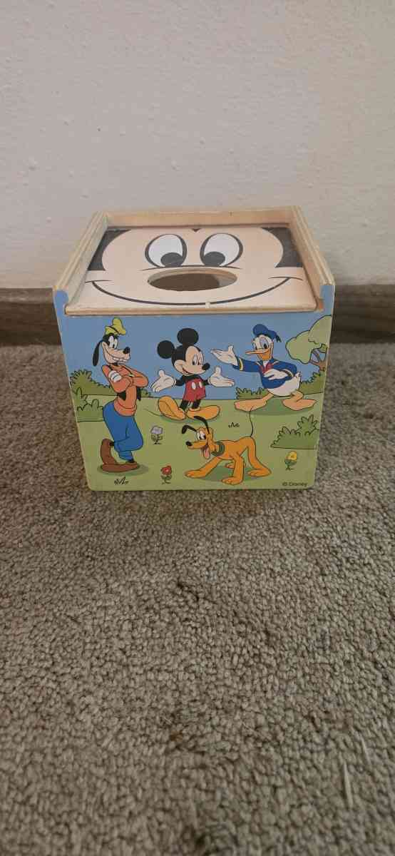 Disney Baby Mickey Mouse Wooden Shape Sorting Cube