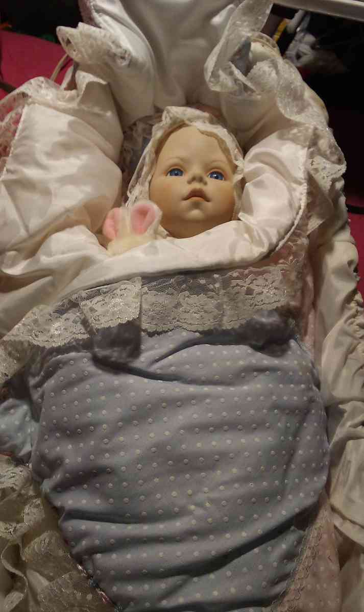 BUNDLE OF JOY PORCELAIN DOLL WITH ALL ACCESSORIES