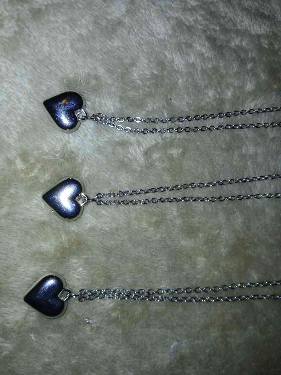 Silver Metal Heart Necklaces