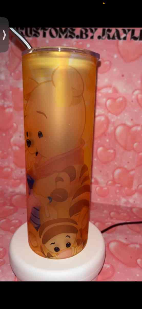 Winnie the Pooh frosted glass tumbler