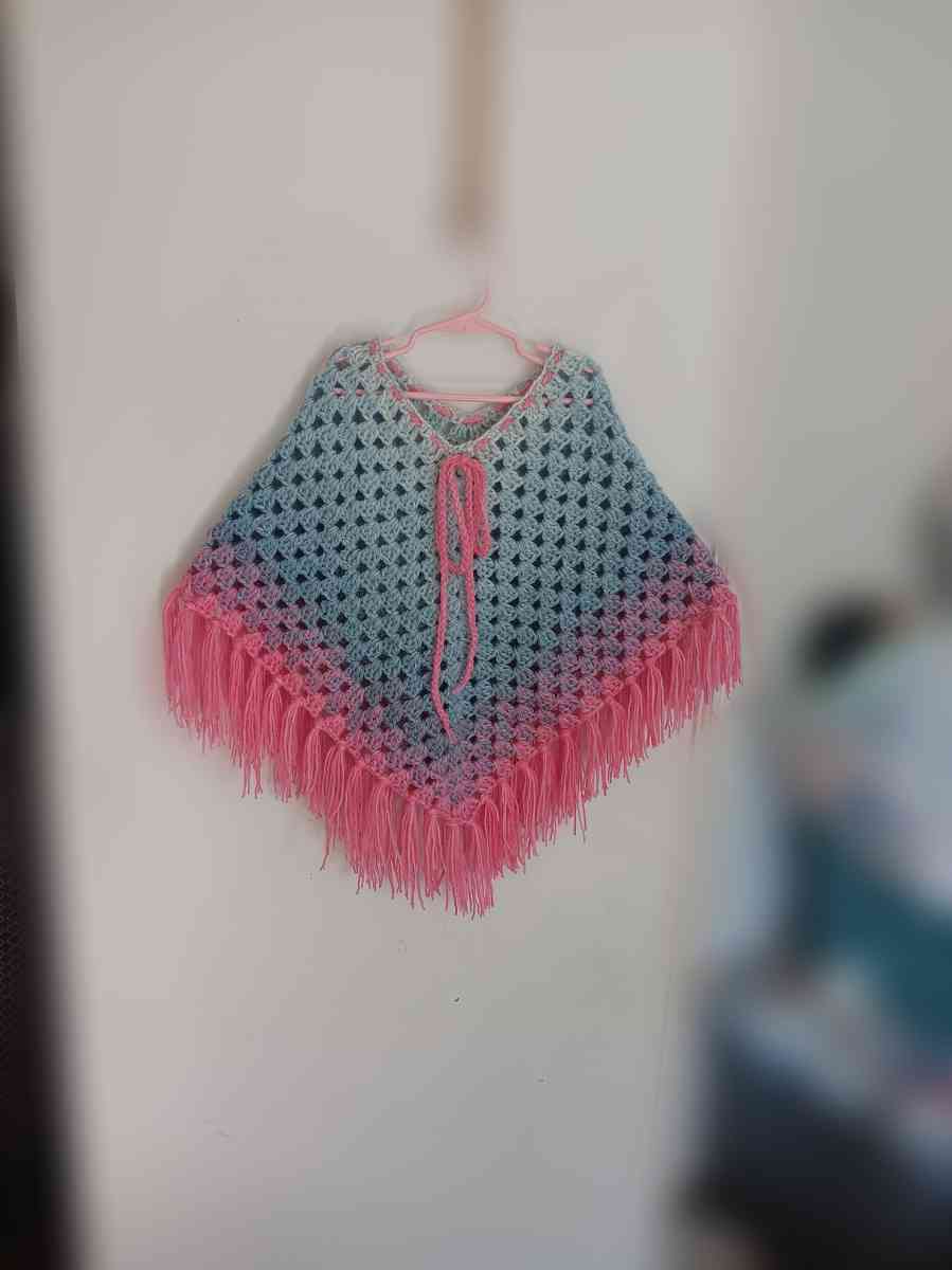 Handmade Girl Toddler Poncho