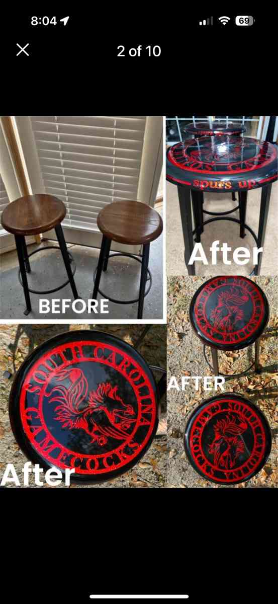 One of a kind Gamecocks Bar stools