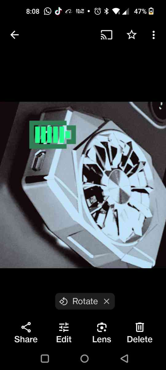 radiator fan for android and apple phones metallic blk