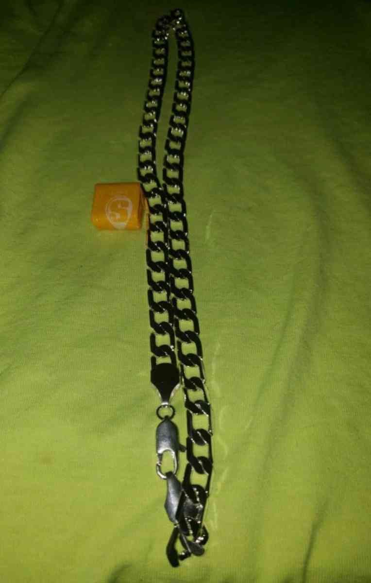 New 925 stamped silver ilver 10mm Cuban Link 24in chain