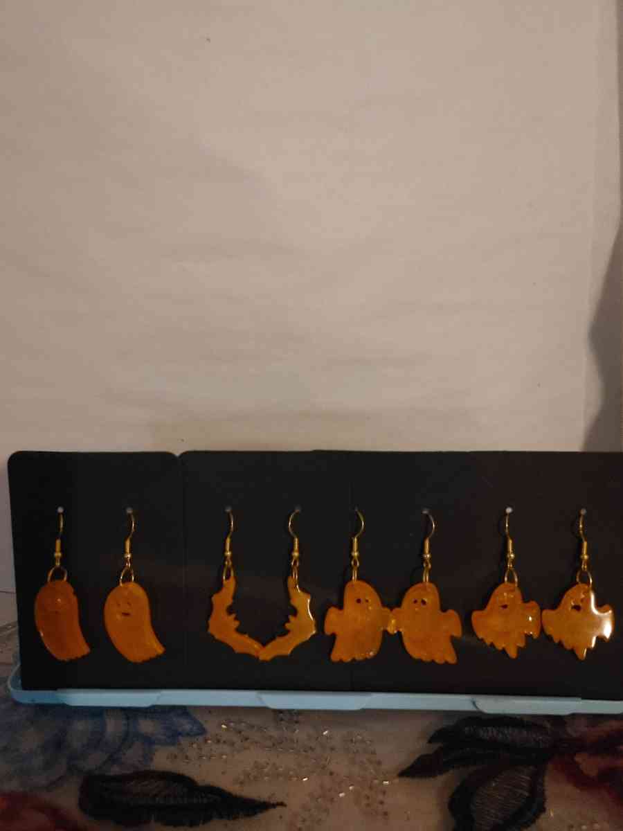 Halloween key chains and earrings