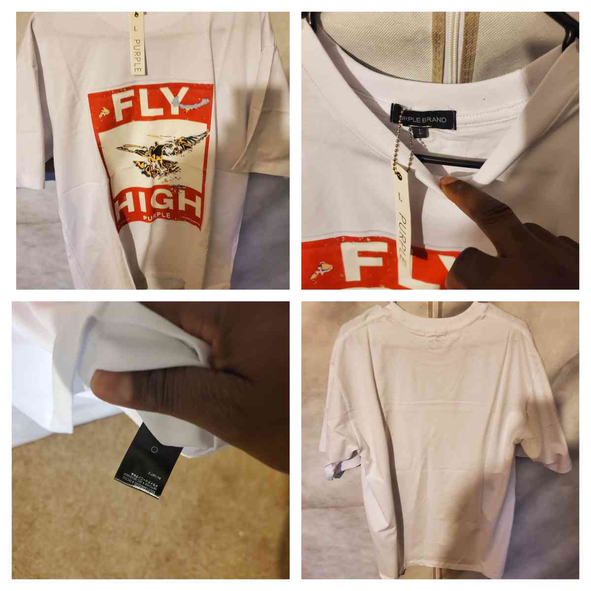 Purple brand graphic design shirt