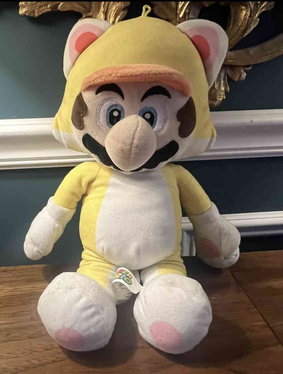 Super Mario Bros Cat Mario Yellow Suit Plush Toy Stuffed Ani