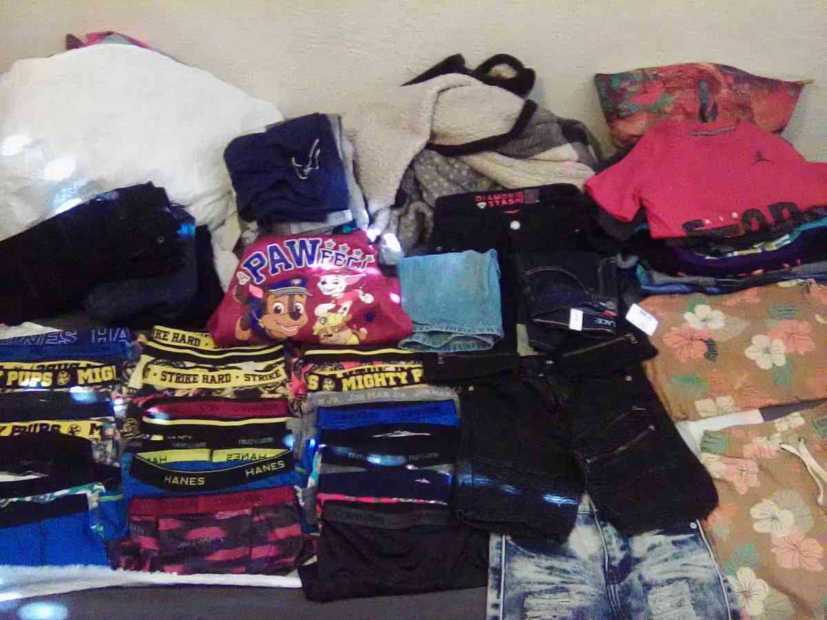 little boys bundle of clothes jeans shirts and boxer briefs