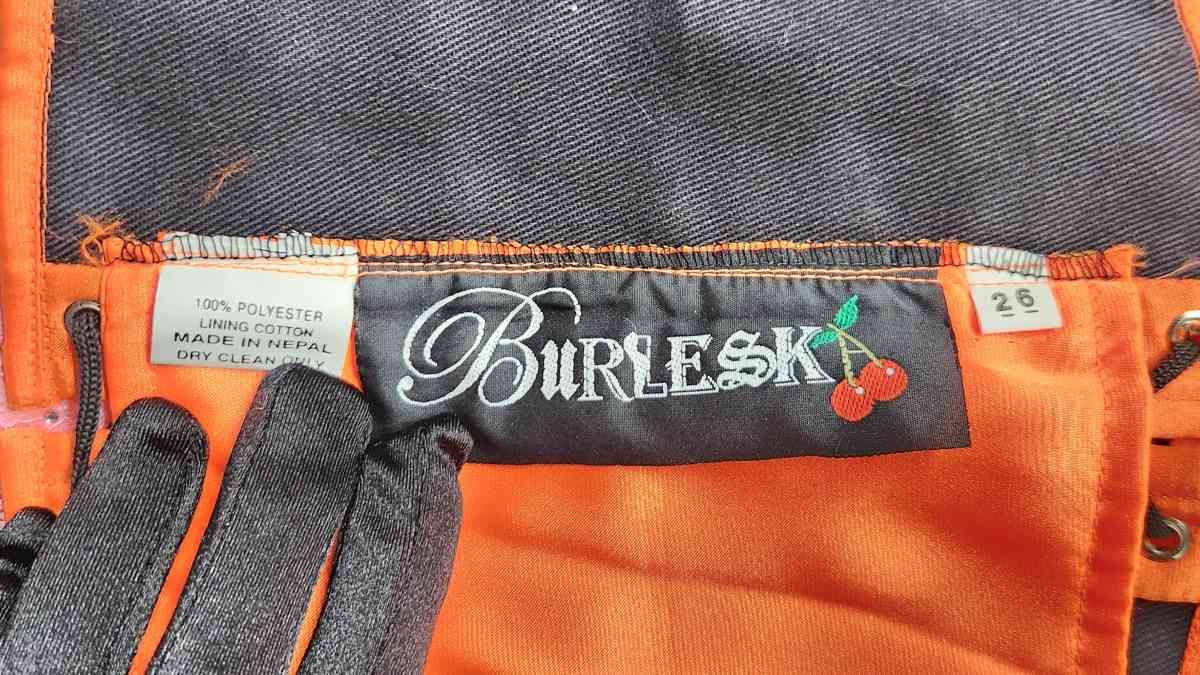 Orange Burleska Underbust Corset Size 26