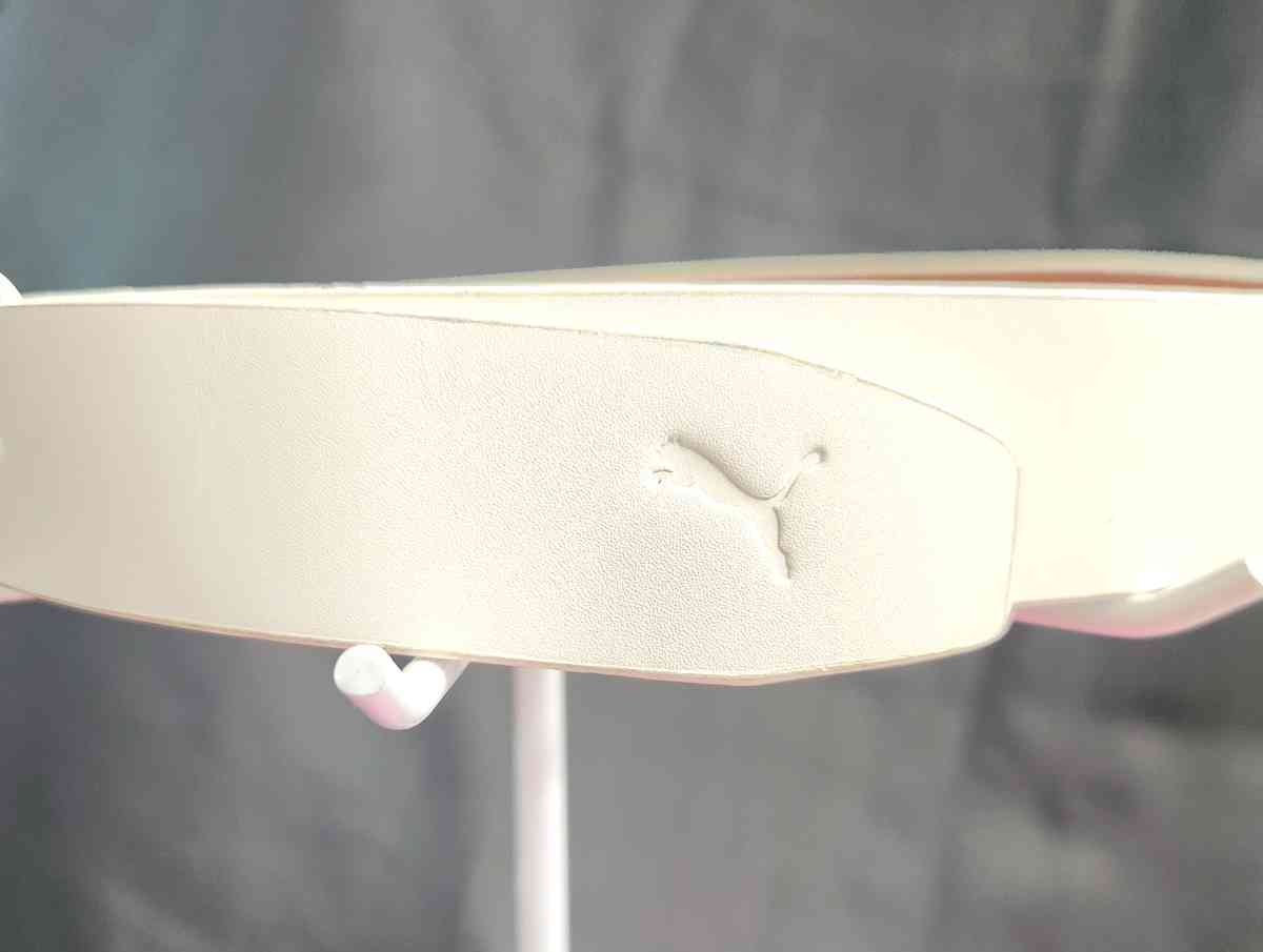 Puma Womens White Regent Fitted Leather Belt Size S