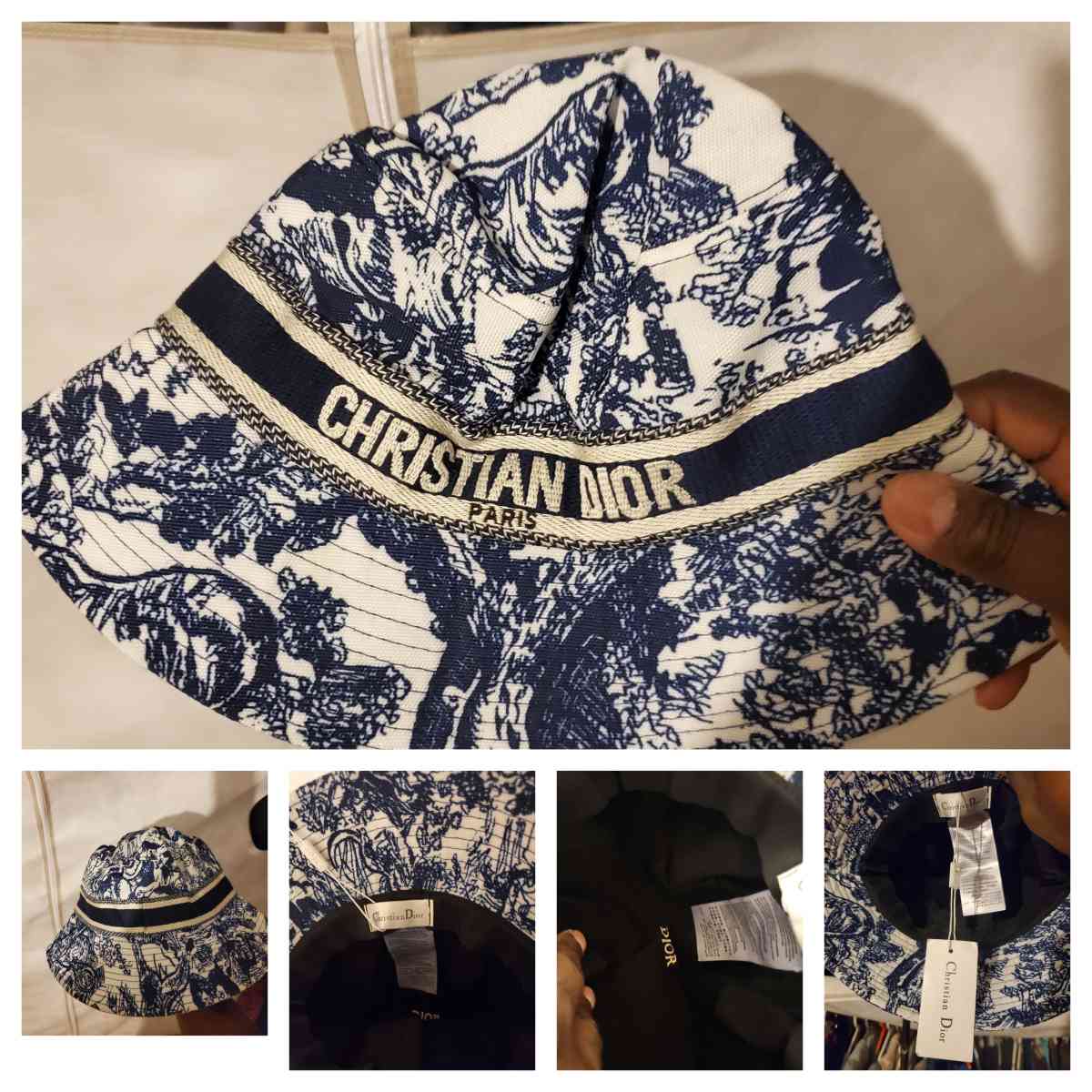 Dior bandana signature logo bucket hat