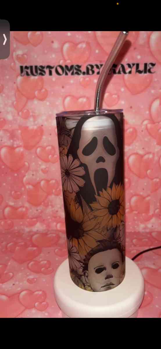 Halloween frosted glass tumbler