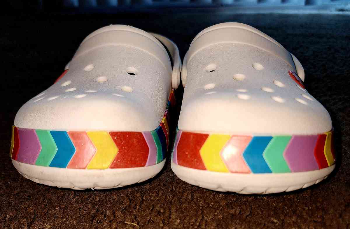 Crocs Junior Chevron Rainbow Clogs